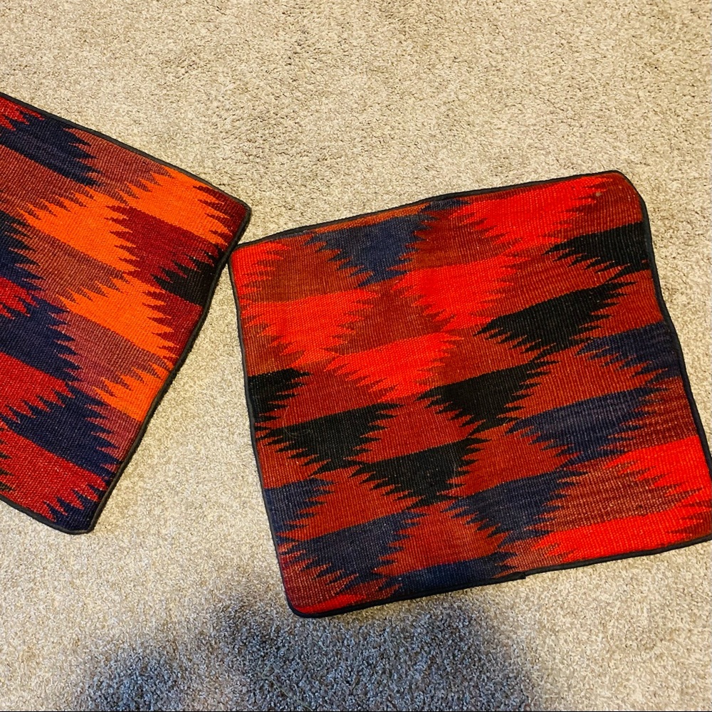 Pendleton pillow covers. One 17”x 14”, one 15”x15”